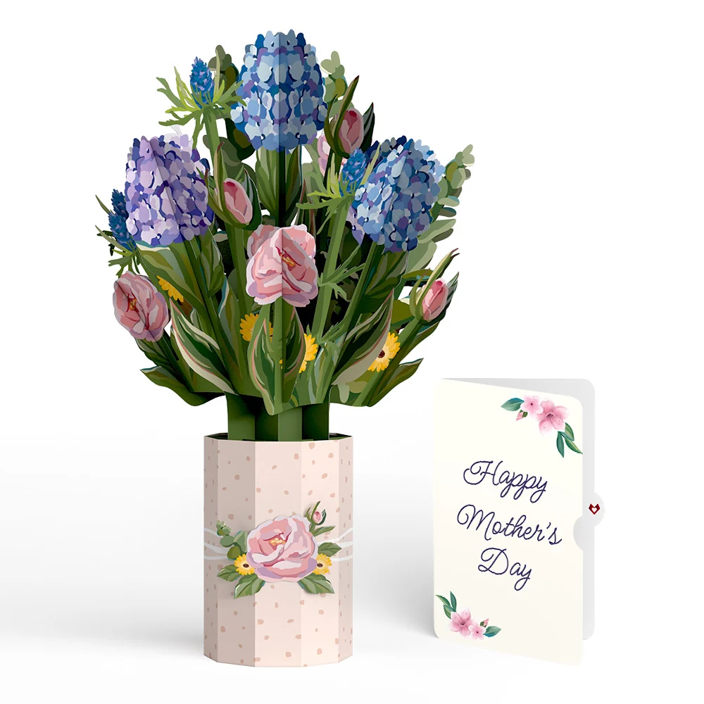Lovepop Hydrangea Mother's Day Bouquet and Sentiment Set Vase