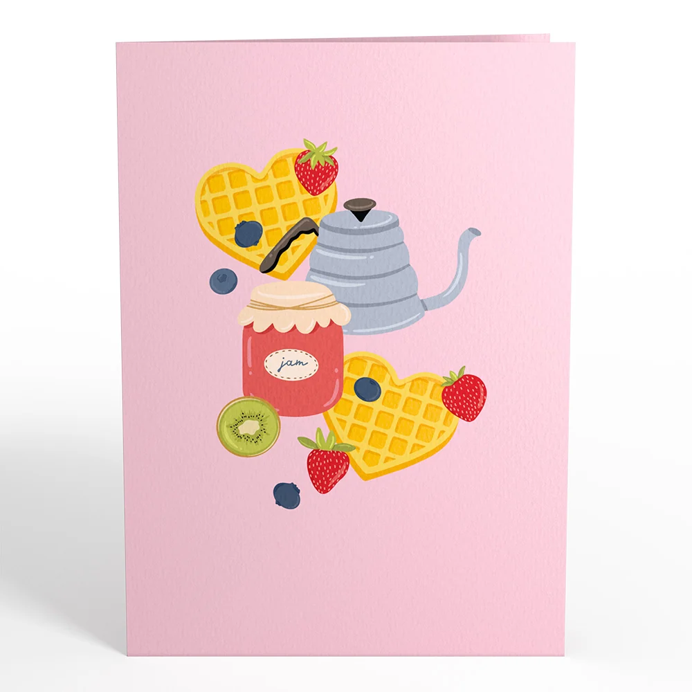 Lovepop Sweet Heart Waffles Pop-Up Card Coffee - Image 4