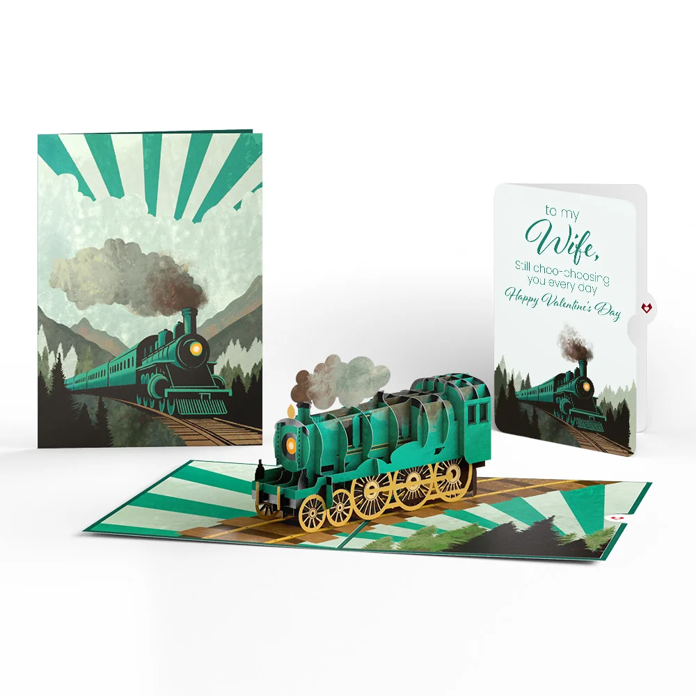 Lovepop Classic Train Valentine Pop-Up Card and Sentiment Set for Wife