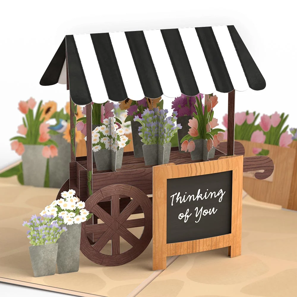 Lovepop Thinking of You Flower Cart Mother's Day Pop-Up Card and Sentiment Set for Daughter Basket - Image 3