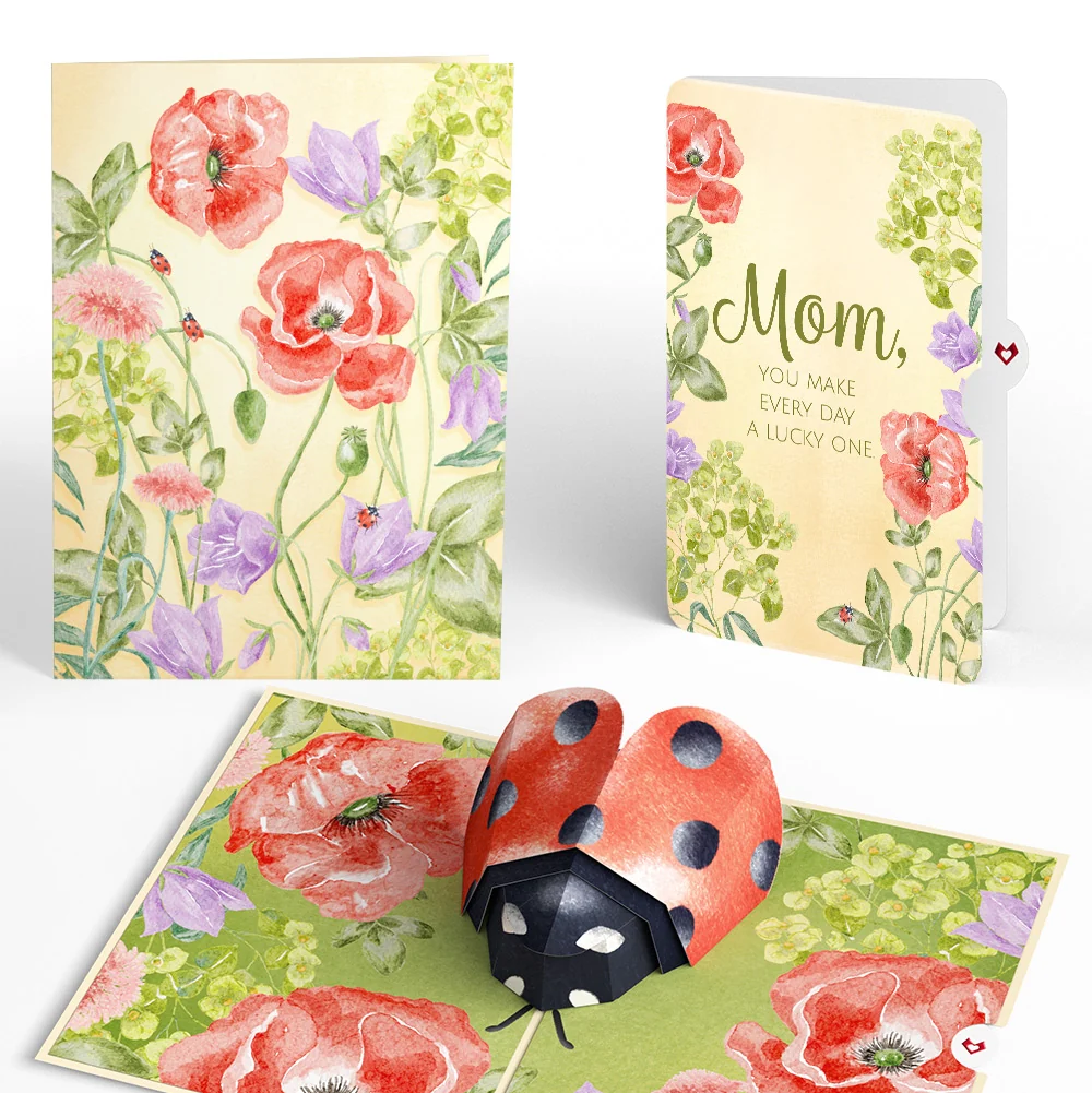 Lovepop Lovely Ladybug Pop-Up Card and Sentiment Set for Mom Cream