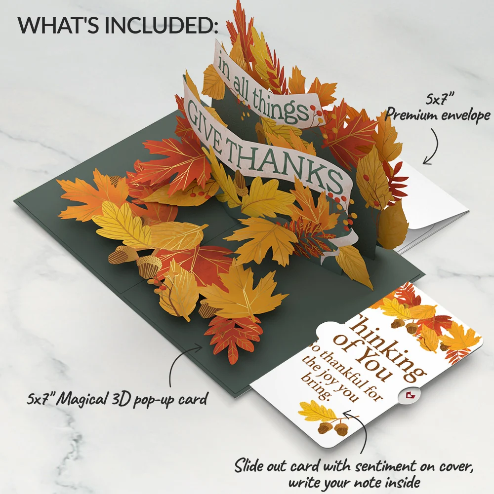 Lovepop In All Things, Give Thanks Thinking of You Pop-Up Card and Sentiment Set - Image 2