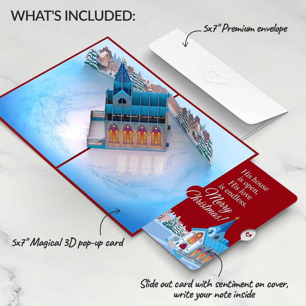 Lovepop Stained Glass Christmas Chapel Pop-Up Card and Endless Love Sentiment Set - Image 2