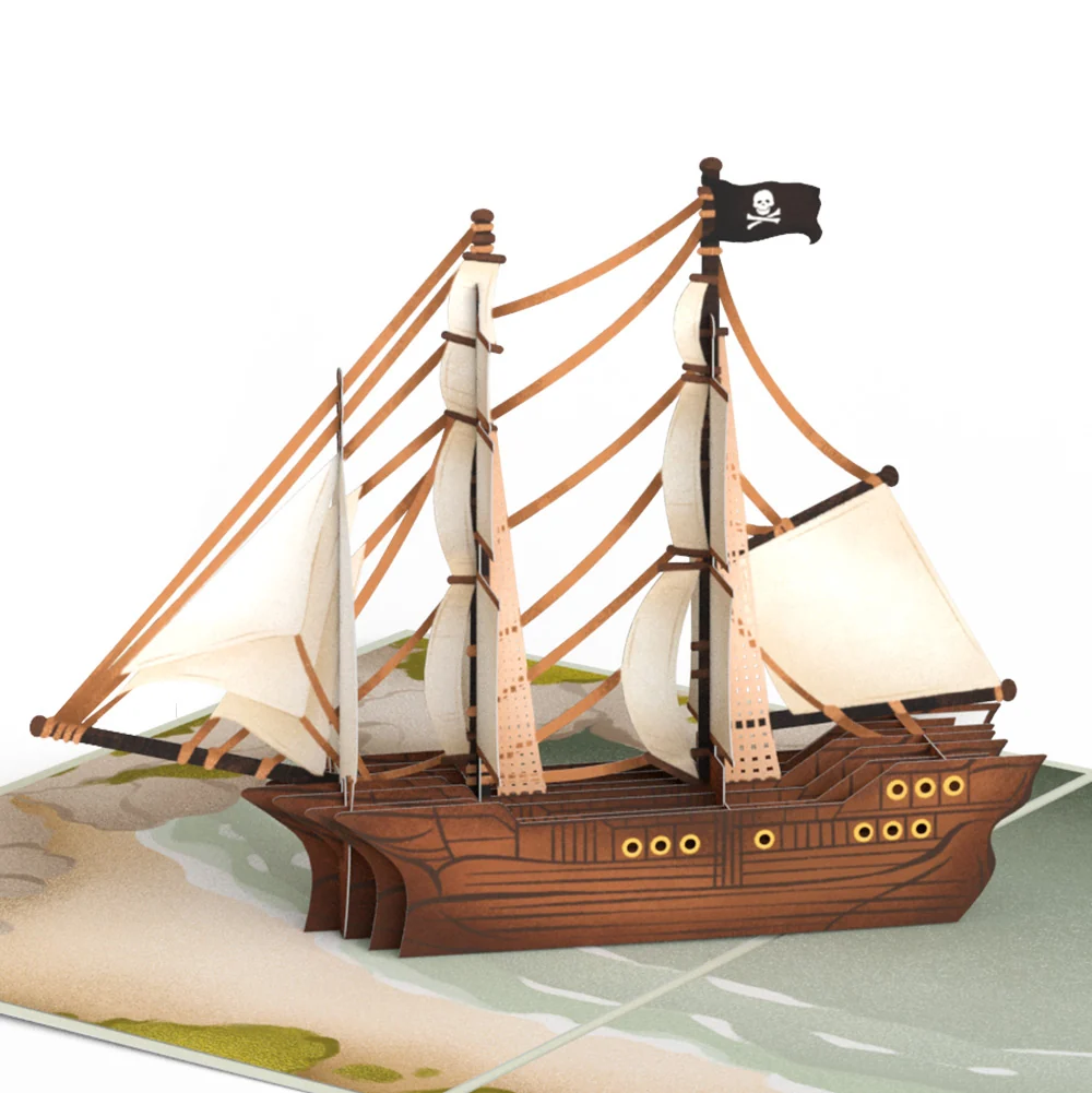 Lovepop Pirate Ship Father’s Day Pop-Up Card and Sentiment Set for Dad Cream - Image 3