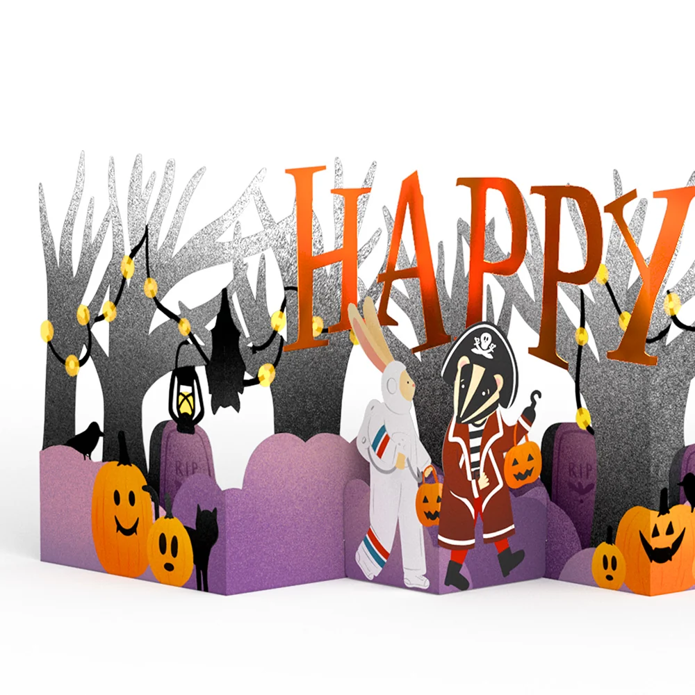 Lovepop Happy Halloween Trick-or-Treat Loooooong Card (Expands to 2 feet) and Partners In Crime Sentiment Set Bicycle - Image 3