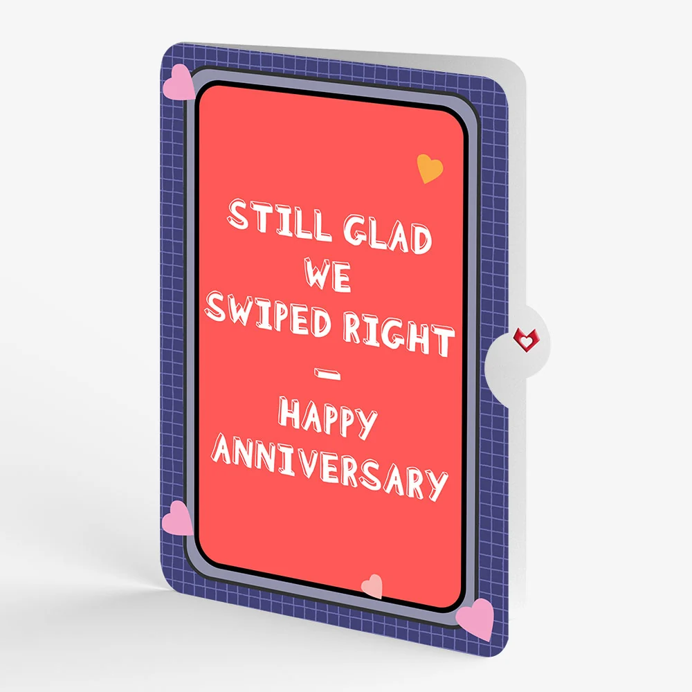 Lovepop So Glad We Swiped Right Anniversary Pop-Up Card and Sentiment Set - Image 4