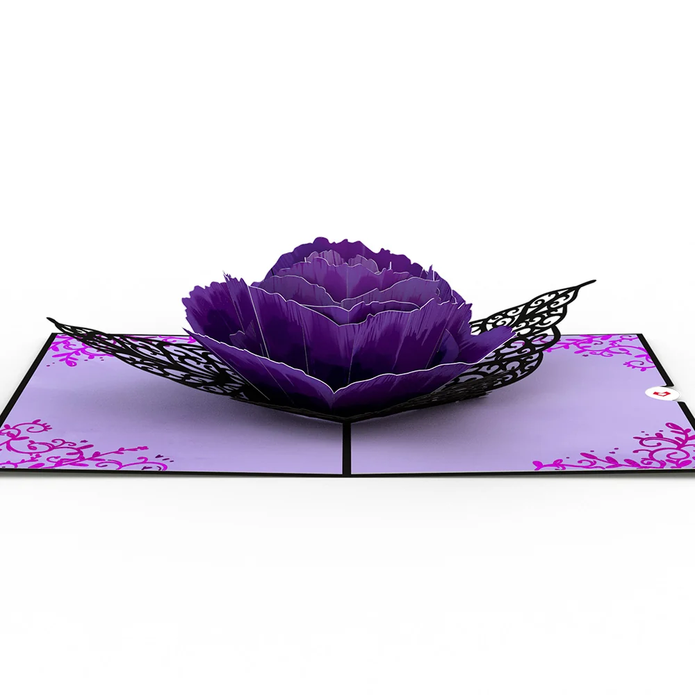 Lovepop Ornate Purple Rose Bloom Pop-Up Card - Image 3