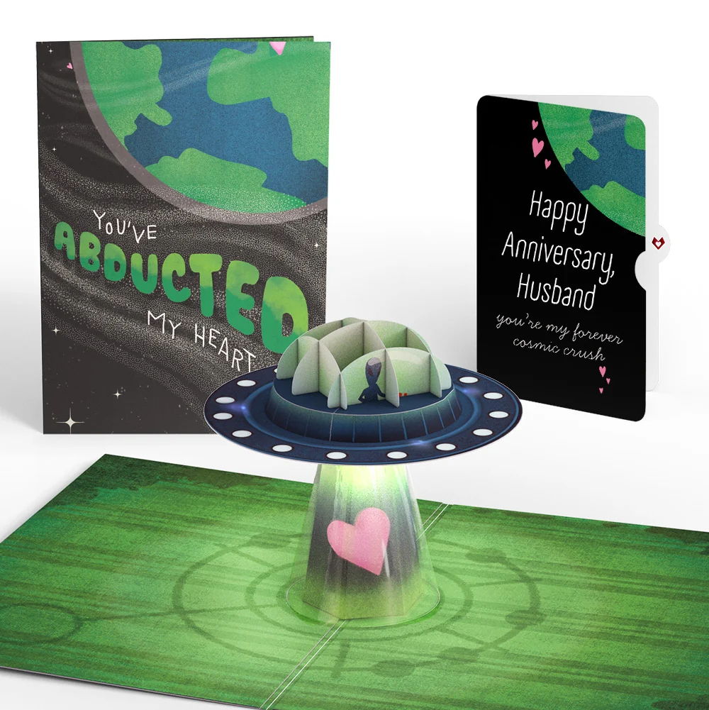 Lovepop You've Abducted My Heart Anniversary Light-Up Pop-Up Card and Sentiment Set for Husband