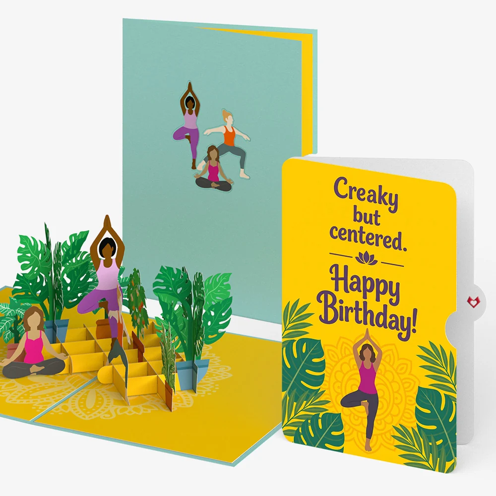 Lovepop Yoga Poses Birthday Pop-Up Card and Creaky Centered Sentiment Set