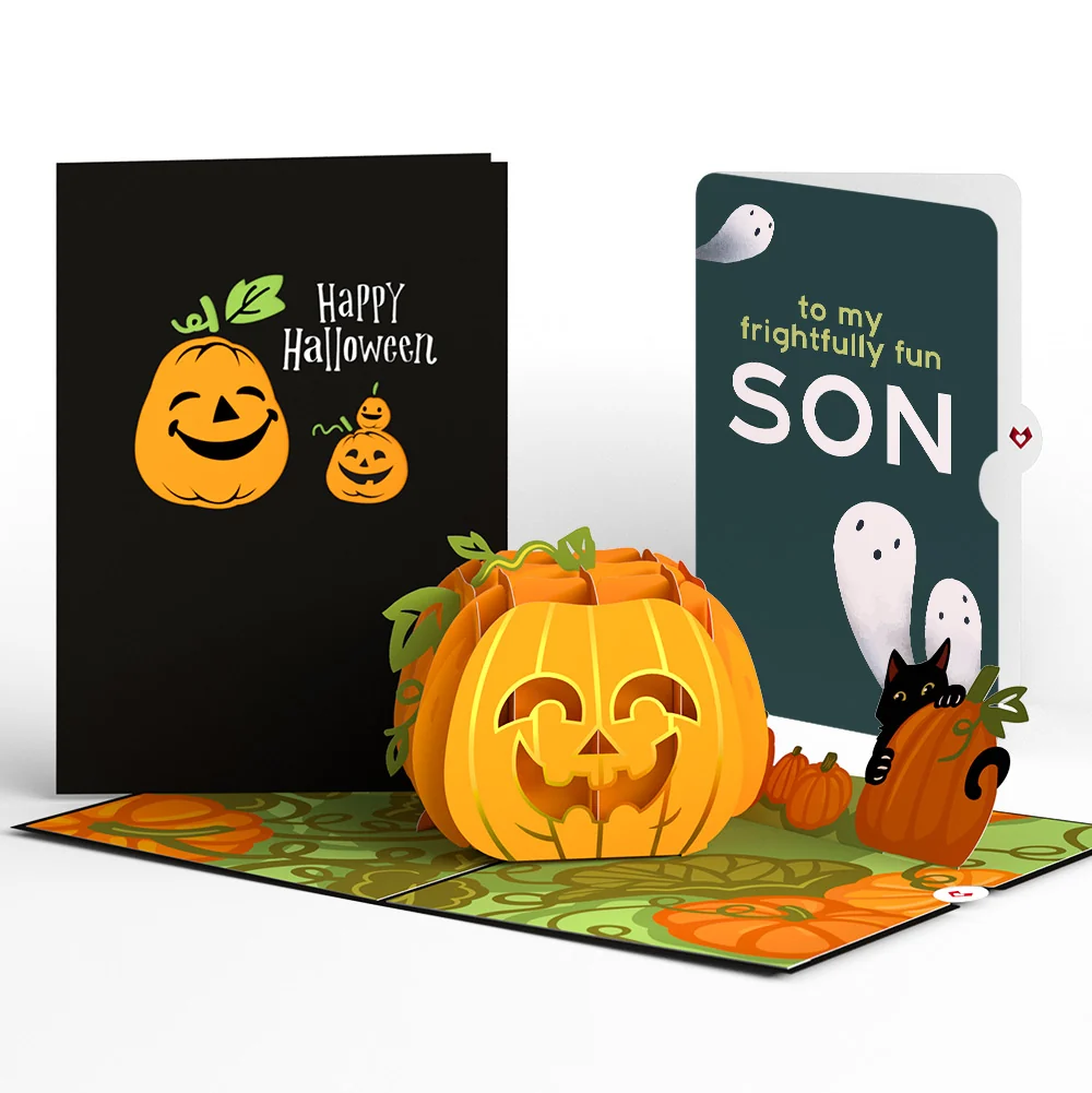 Lovepop Happy Halloween Pumpkin Pop-Up Card and Sentiment Set for Son
