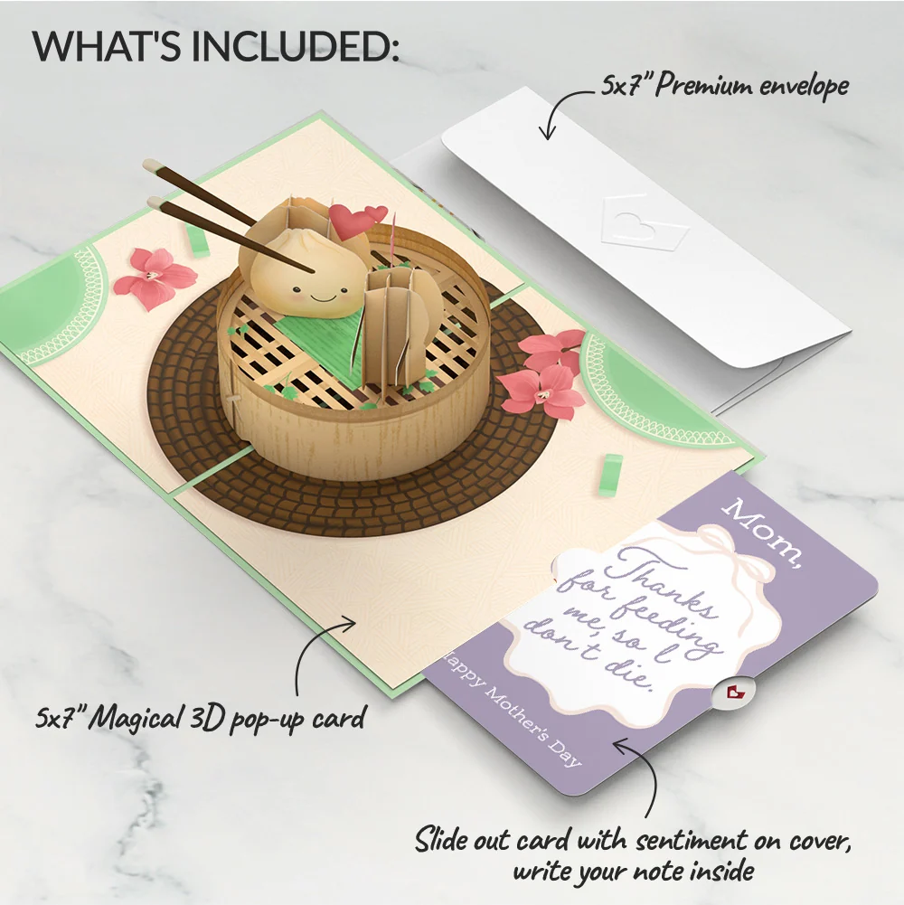 Lovepop You're All That and Dim Sum Mother’s Day Pop-Up Card and Sentiment Set for Mom Cup - Image 2