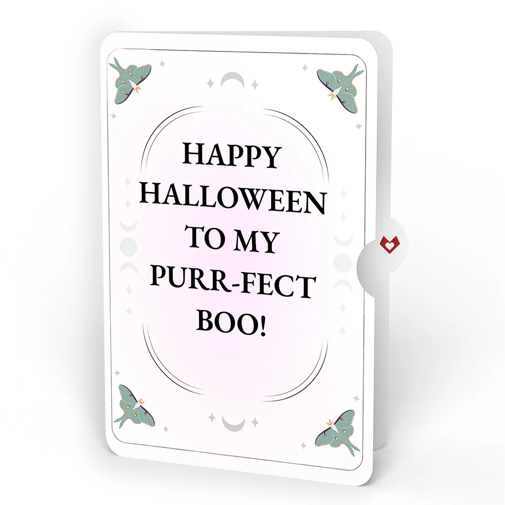 Lovepop Mystic Black Cat Halloween HeartFelt Charm Card and Purr-fect Boo Sentiment Set - Image 4