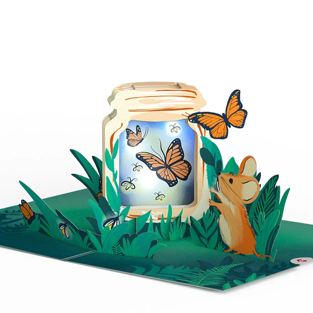 Lovepop Thinking of You Butterfly Jar Birthday Light-Up Pop-Up Card and Sentiment Set for Mom - Image 3