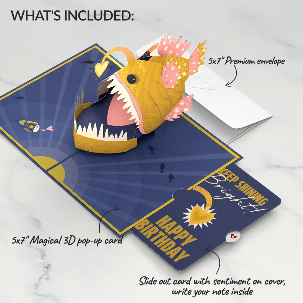 Lovepop You Are My Sunshine Anglerfish Birthday Pop-Up Card and Sentiment Set for Kid - Image 2