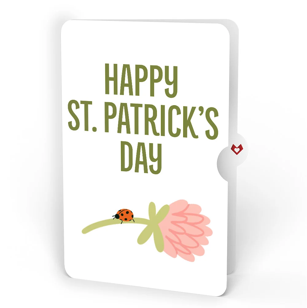 Lovepop Shamrock Fields St. Patrick’s Day Pop-Up Card and Good Luck Bloom Sentiment Set Cream - Image 4