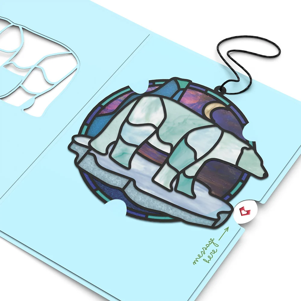 Lovepop Nature's Light Polar Bear Suncatcher Card - Image 4
