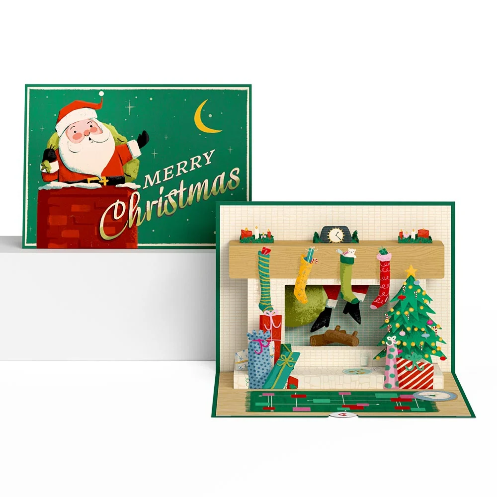 Lovepop Santa Down the Chimney Christmas Pop-Up Card — SKU SB-41A7AF-94D546C7F24547