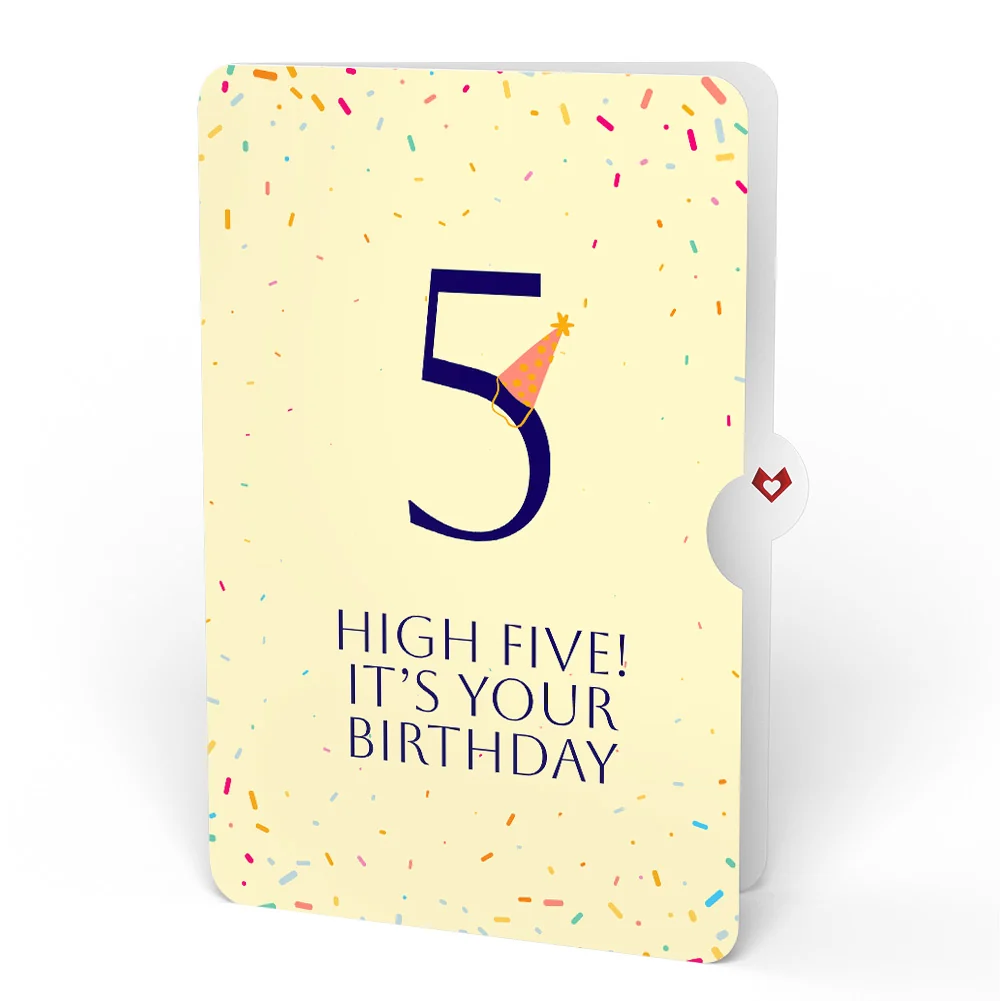 Lovepop Happy 5th Birthday Balloons Music and Lights Pop-Up Card and Party Hat Sentiment Set - Image 4