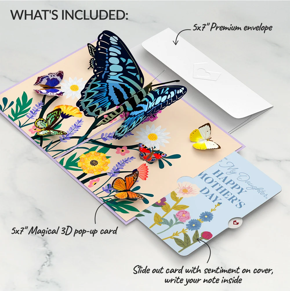 Lovepop Garden Butterflies Mother's Day Pop-Up Card and Sentiment Set for Daughter - Image 2