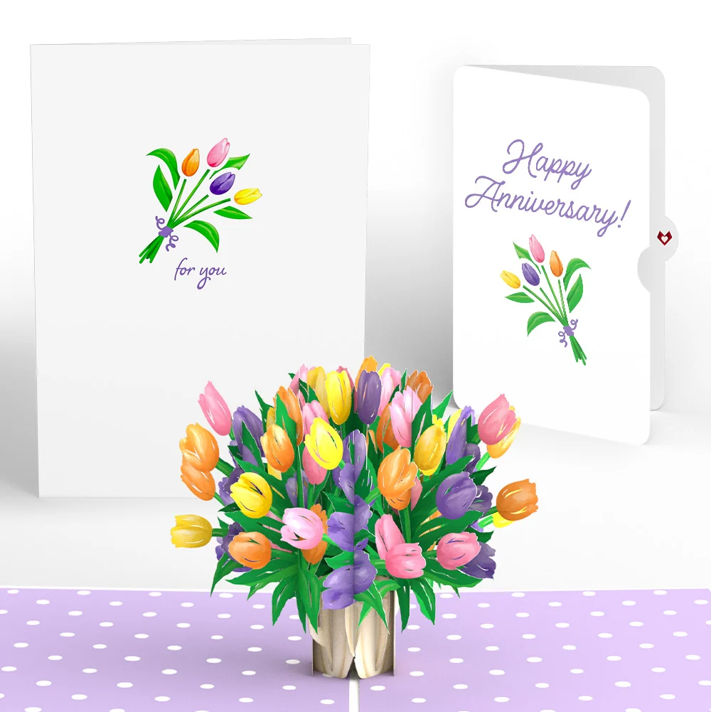 Lovepop Tulips Anniversary Pop-Up Card and Sentiment Set Vase