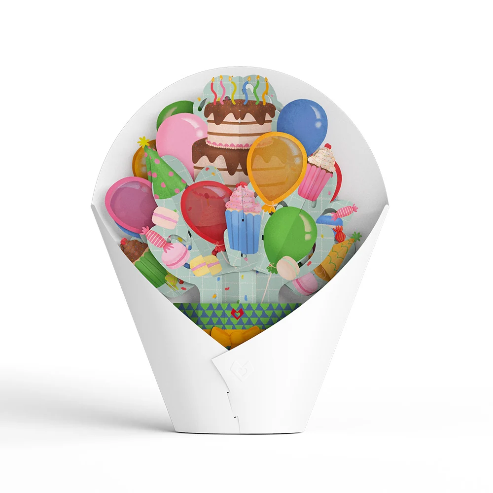 Lovepop Birthday Cat-astrophe Music and Lights Pop-Up Card & Bouquet Bundle - Image 7
