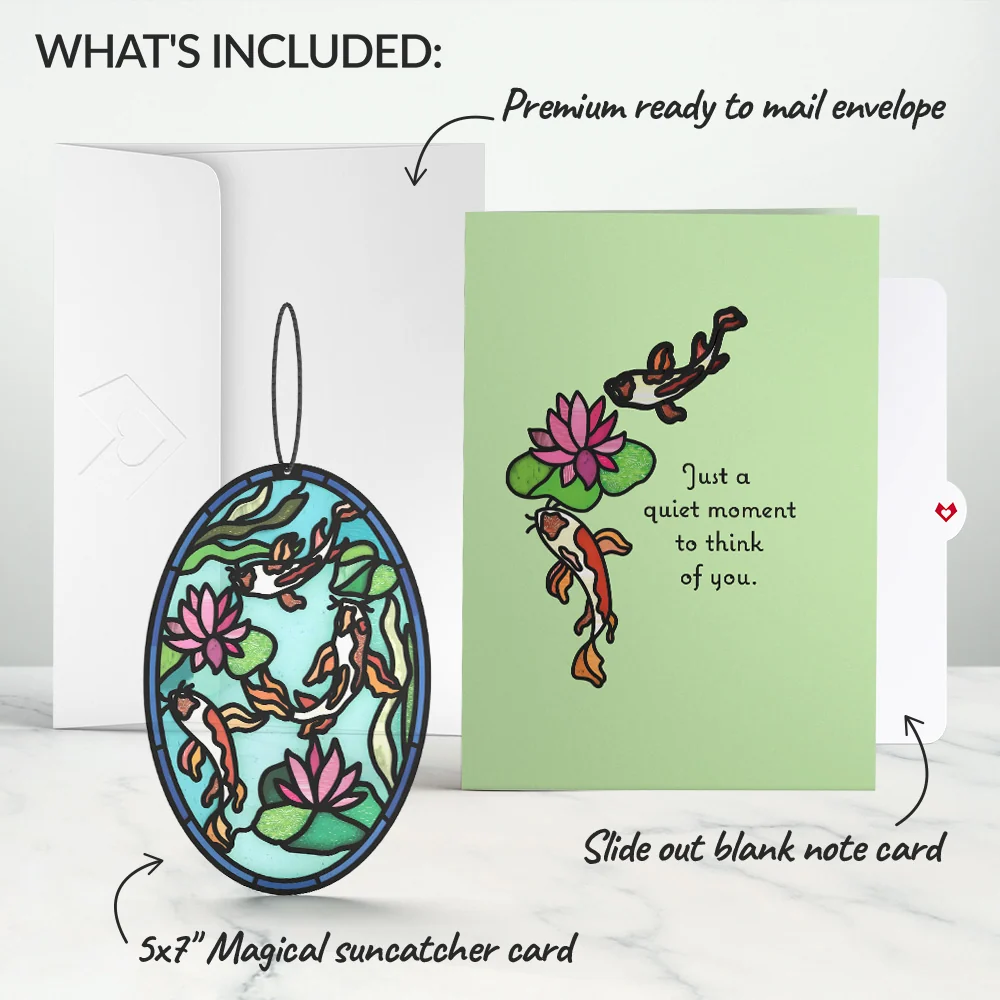 Lovepop Quiet Moment Koi Pond Suncatcher Card - Image 6