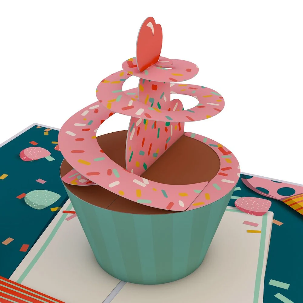 Lovepop 70th Birthday Cupcake Pop-Up Card and Sentiment Set Candle - Image 3
