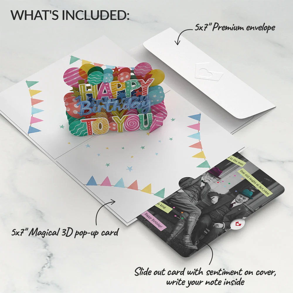 Lovepop Let's Celebrate Birthday Pop-Up Card and Sentiment Set for Any Man - Image 2