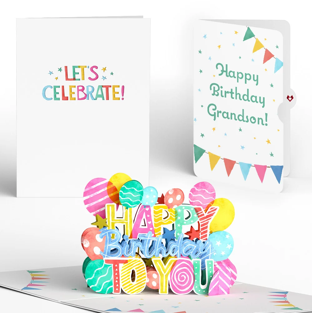 Lovepop Let's Celebrate Birthday Pop-Up Card and Sentiment Set for Grandson
