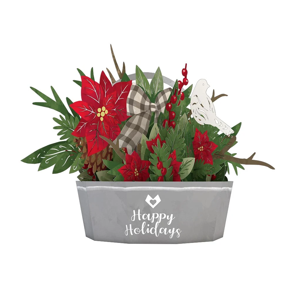 Lovepop Winter Flower Basket Decoration - Image 3