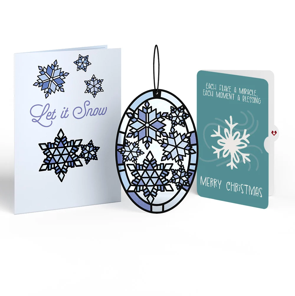 Lovepop Let It Snow Snowflakes Christmas Suncatcher Card and Sentiment Set