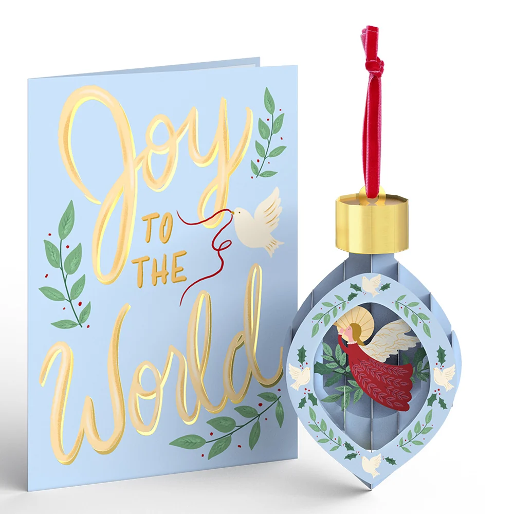 Lovepop Joy to the World Angel Classic Ornament Card