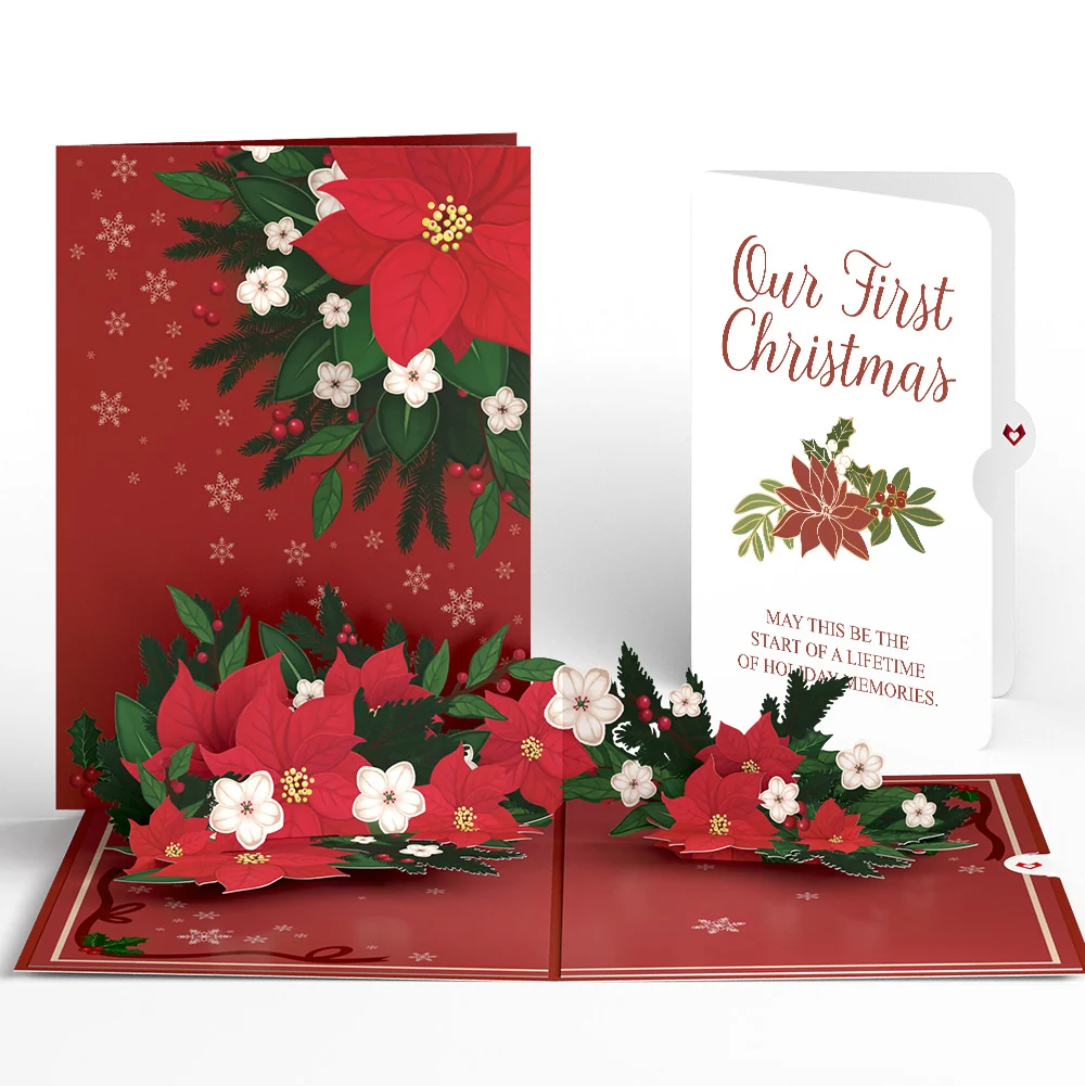 Lovepop Poinsettia & Pine Pop-Up Card and First Christmas Sentiment Set for Partner
