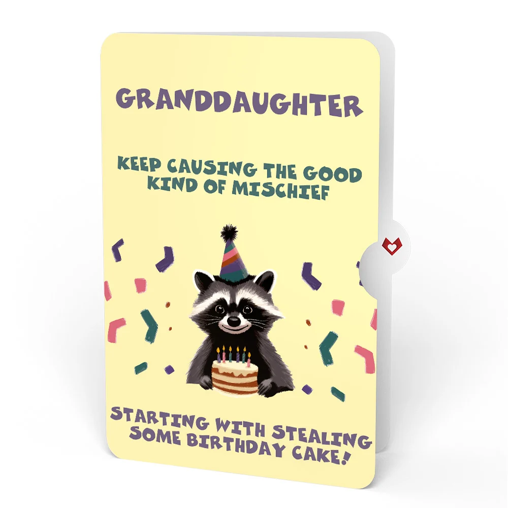 Lovepop Go Feral Raccoon Birthday Pop-Up Card and Sentiment Set for Granddaughter Candle - Image 4