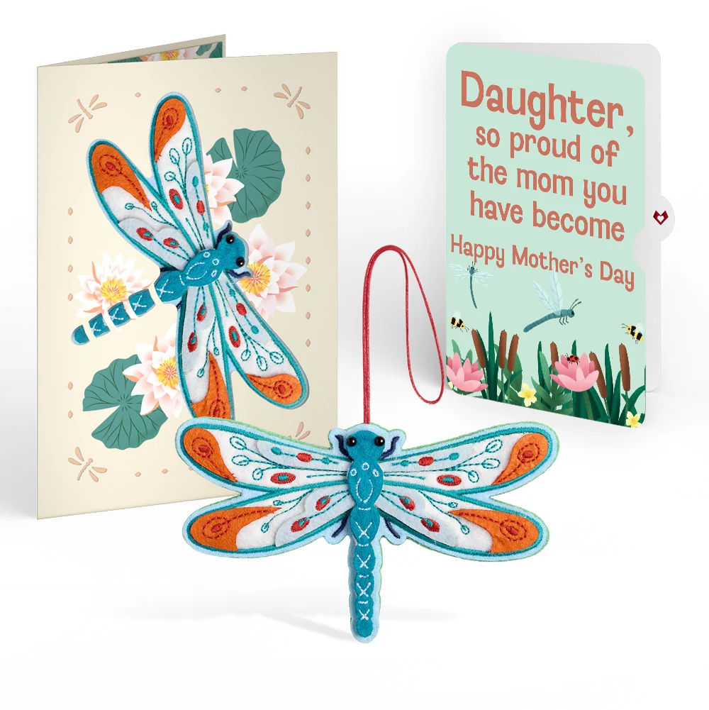Lovepop Peaceful Dragonfly Mother’s Day HeartFelt Charm Card and Sentiment Set for Daughter