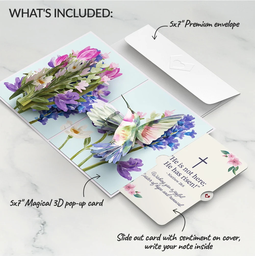 Lovepop Love in Bloom Hummingbird Easter Pop-Up Card and Sentiment Set - Image 2