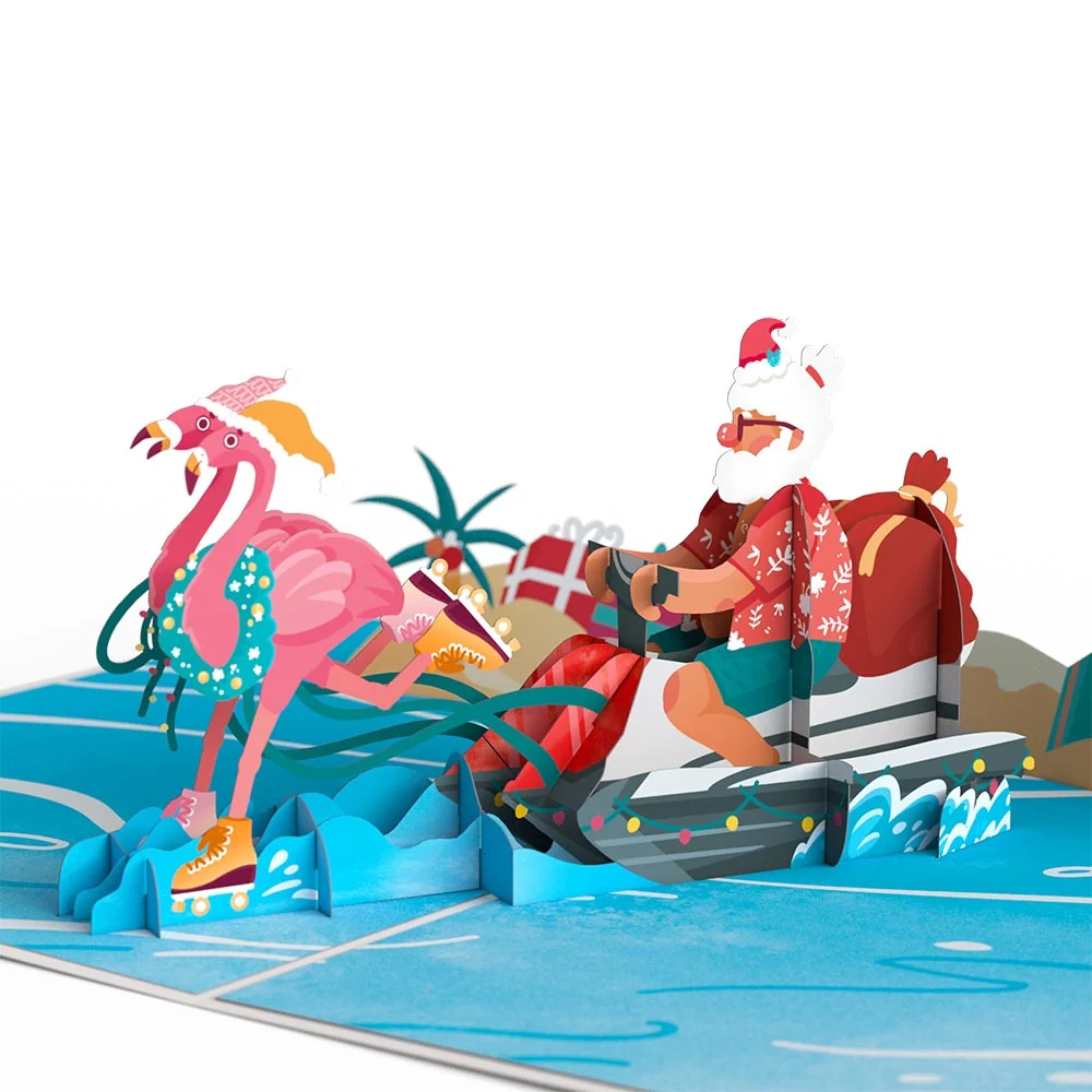 Lovepop Flamingo Sleigh Ride Pop-Up Card Toy - Image 2