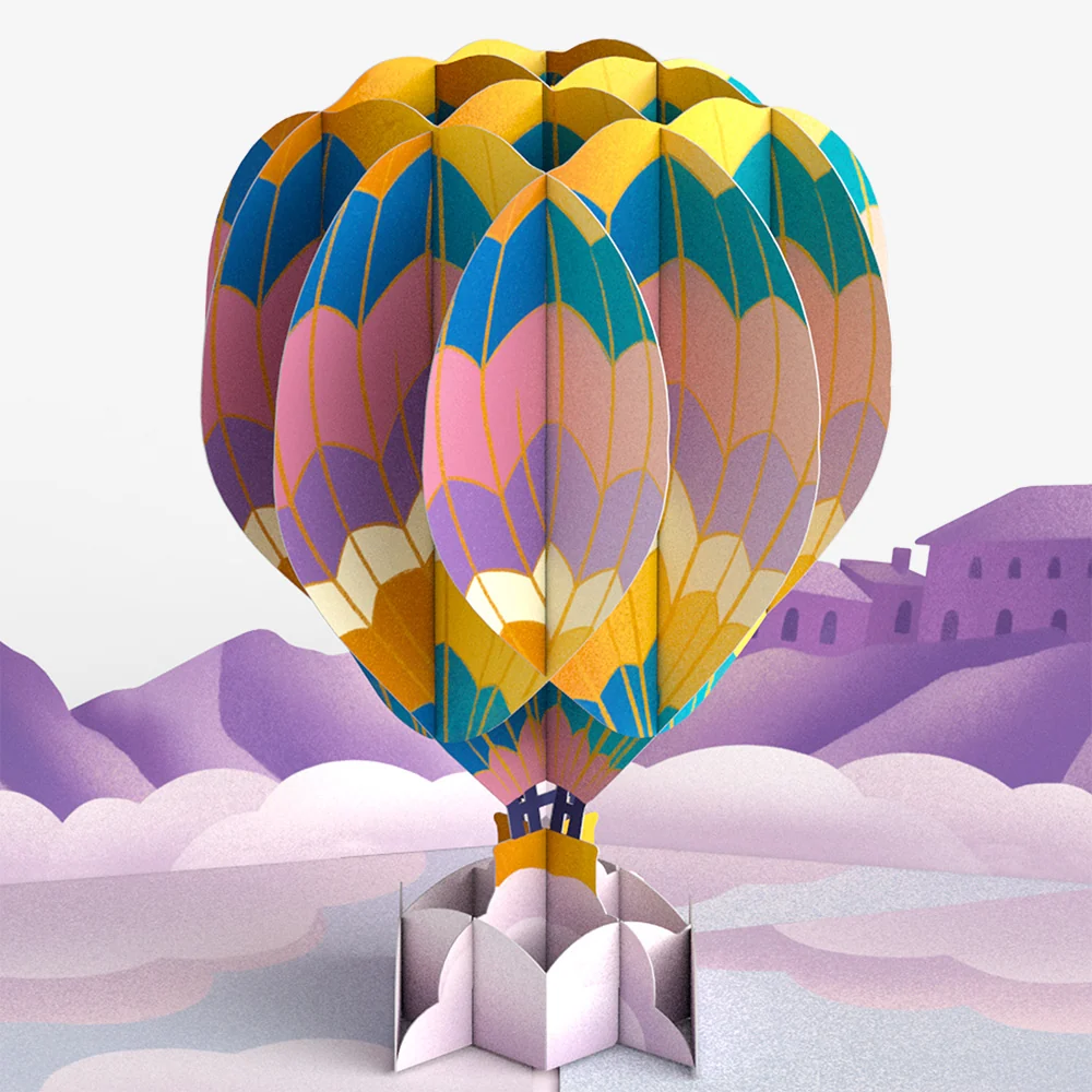Lovepop Majestic Hot Air Balloon Birthday Pop-Up Card and Drifting Older Sentiment Set Cream - Image 3