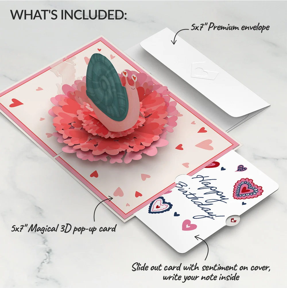 Lovepop Love You Slow Much Snail Birthday Pop-Up Card and Sentiment Set - Image 2