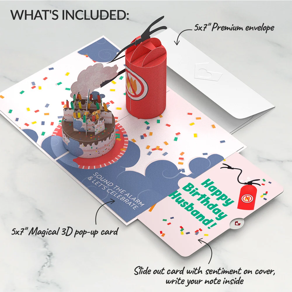Lovepop Holy Smokes You're Old Birthday Pop-Up Card and Sentiment Set for Husband Candle - Image 2