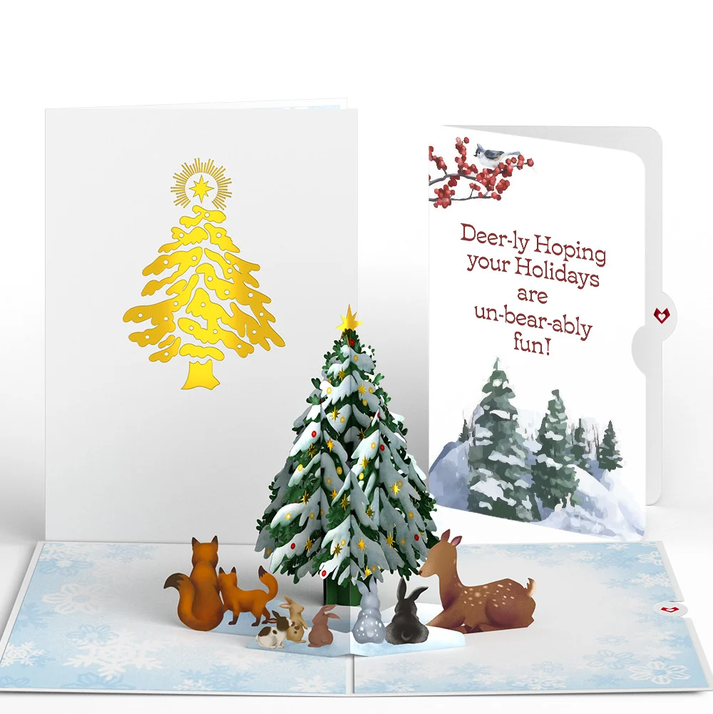 Lovepop Woodland White Christmas Pop-Up Card and Snowy Forest Sentiment Set