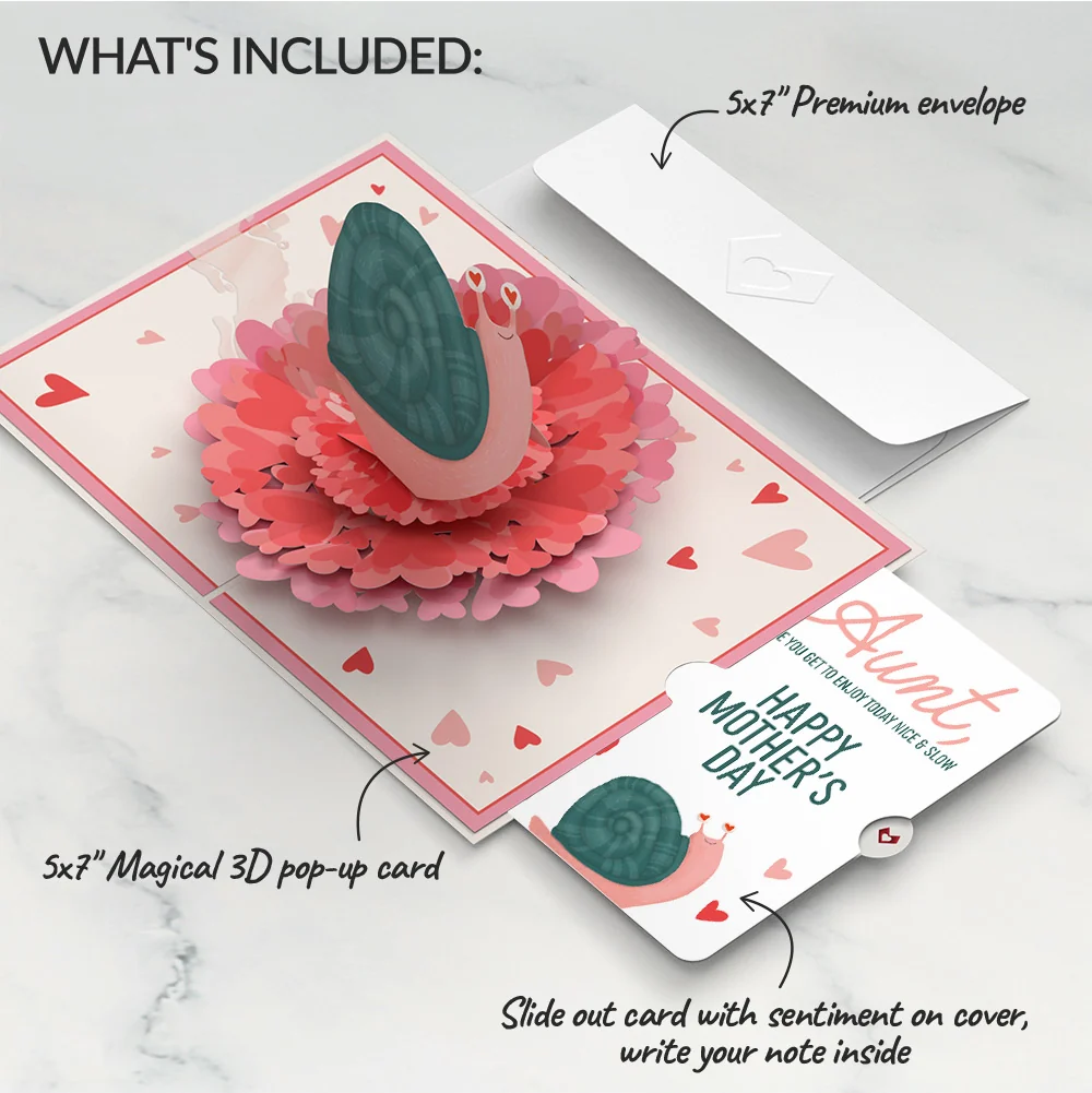 Lovepop Love You Slow Much Snail Mother’s Day Pop-Up Card and Sentiment Set for Aunt - Image 2