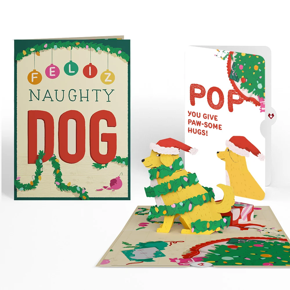 Lovepop Feliz Naughty Dog Christmas Pop-Up Card and Sentiment Set for Pop