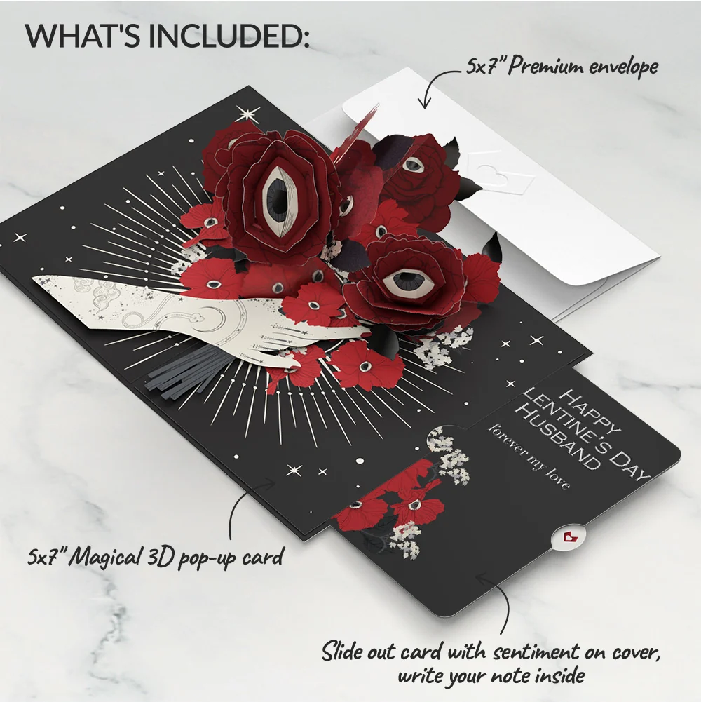 Lovepop Only Have Eyes for You Valentine Pop-Up Card and Sentiment Set for Husband - Image 2