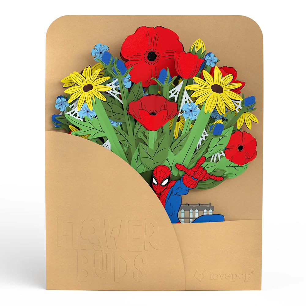 Lovepop Marvel’s Spider-Man Plushpop Card & Flower Buds Bouquet Bundle - Image 8