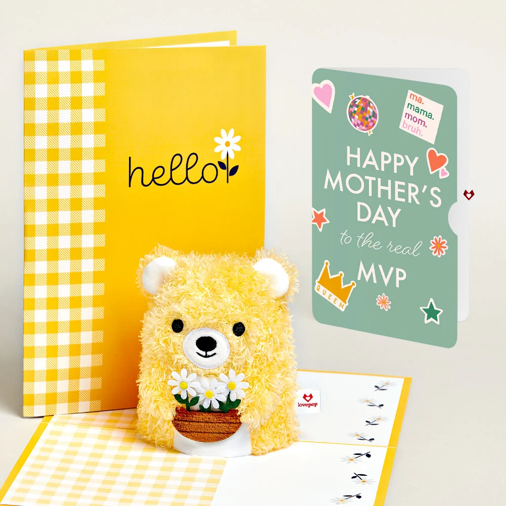 Lovepop Daisy Greetings Mother's Day Plushpop Card and The real MVP Sentiment Set Pot