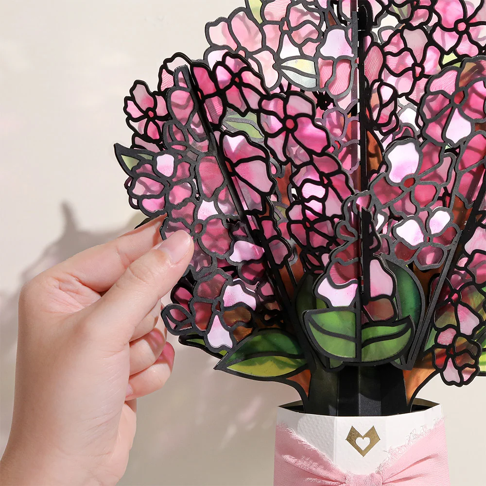 Lovepop Sun-dappled Cherry Blossom Thank You Suncatcher Bouquet and Sentiment Set Glass - Image 3