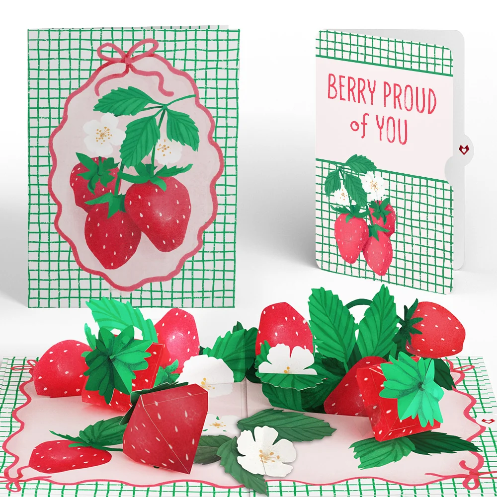 Lovepop Sweet Strawberry Patch Congratulations Pop-Up Card and Sentiment Set