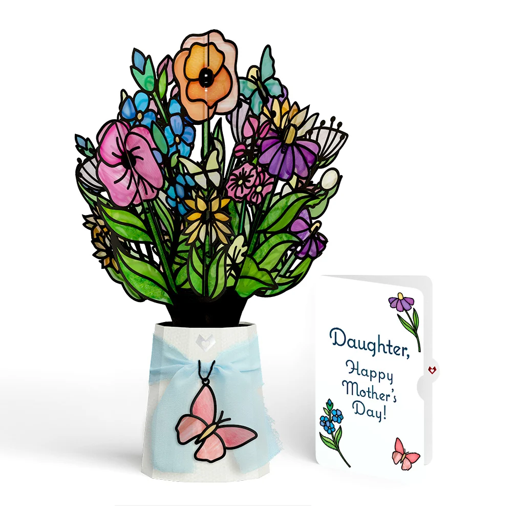 Lovepop Garden Glow Mother’s Day Suncatcher Bouquet and Sentiment Set for Daughter Glass