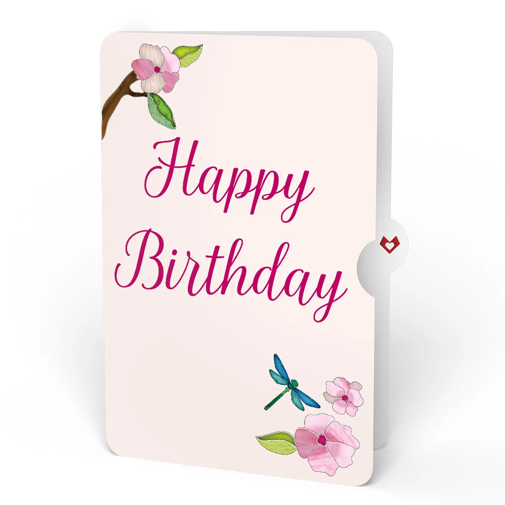 Lovepop Sun-dappled Cherry Blossom Birthday Suncatcher Bouquet and Sentiment Set Glass - Image 4